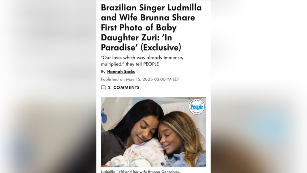 Zuri, filha de Ludmilla e Brunna Gonçalves estampa revista americana