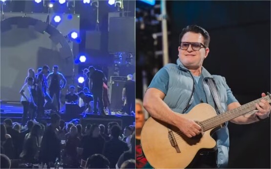 VÍDEO: Marrone cai do palco, bate cabeça e show é encerrado em Goiânia