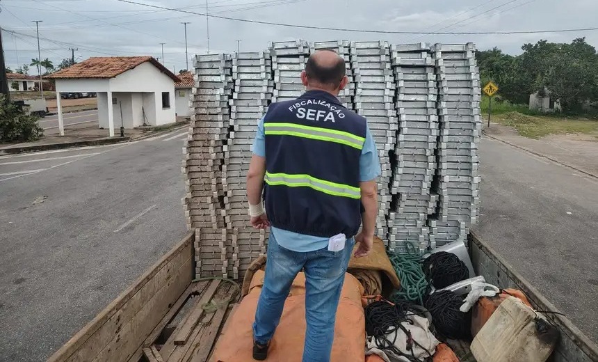 Sefa apreende eixos de embarcações e pisos metálicos no Pará