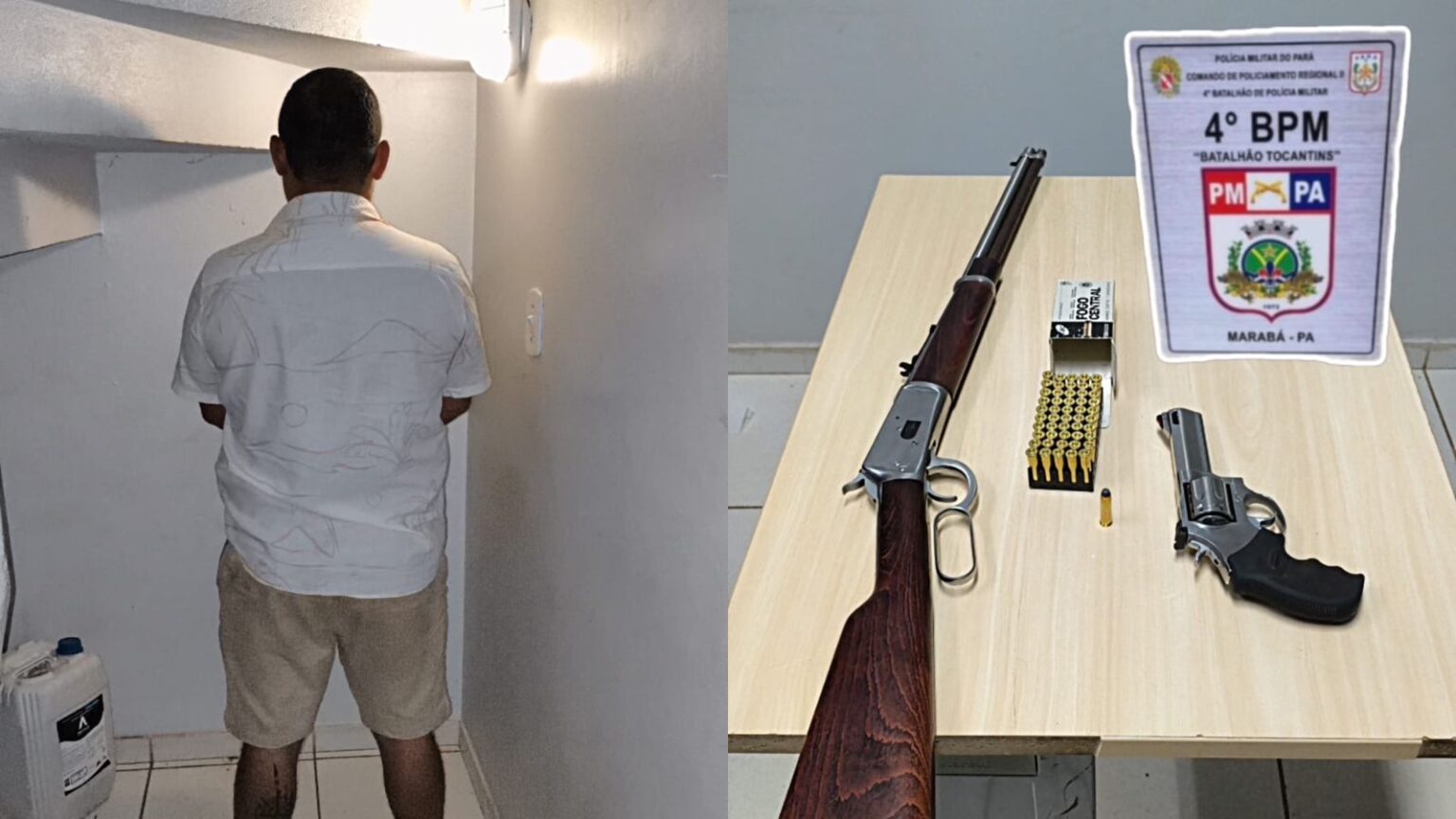 Homem é preso por violência doméstica e posse de armamentos em Marabá