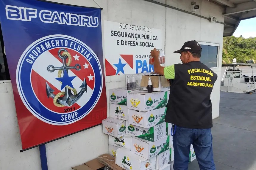 Adepará apreende 50 caixas de suco importados de país asiático