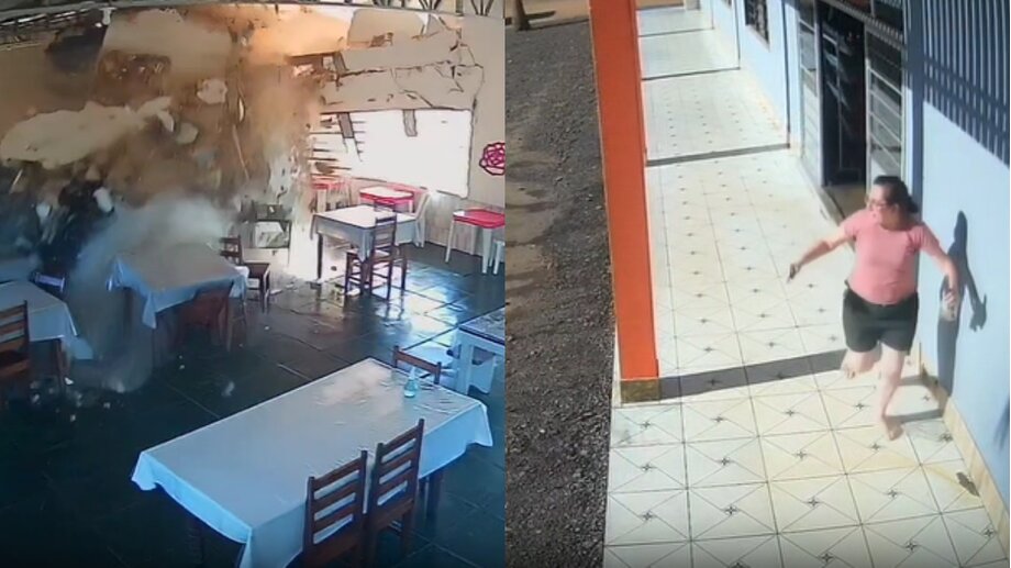 Após colisão, motorista perde controle de carreta e invade restaurante às margens de rodovia