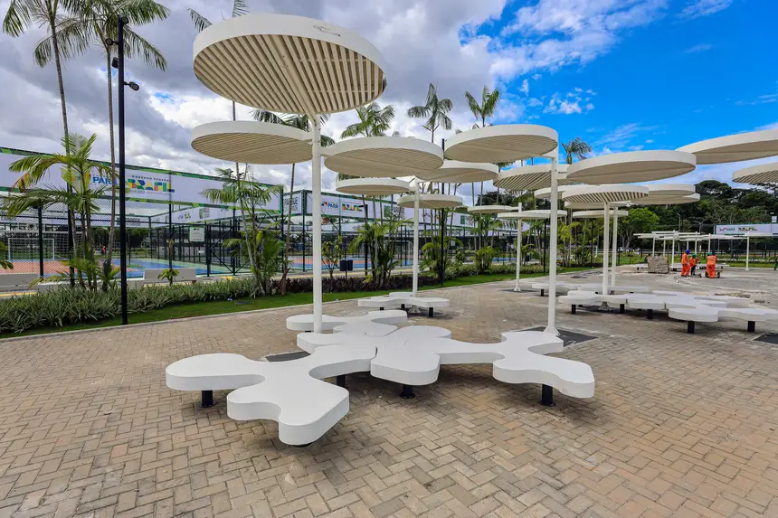 COP30: Parque da Cidade adota bancos com tecnologia térmica que não esquentam em Belém