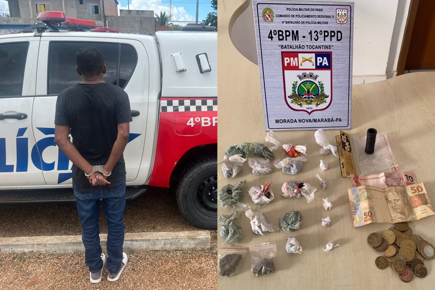 Polícia prende foragido e apreende drogas em Marabá