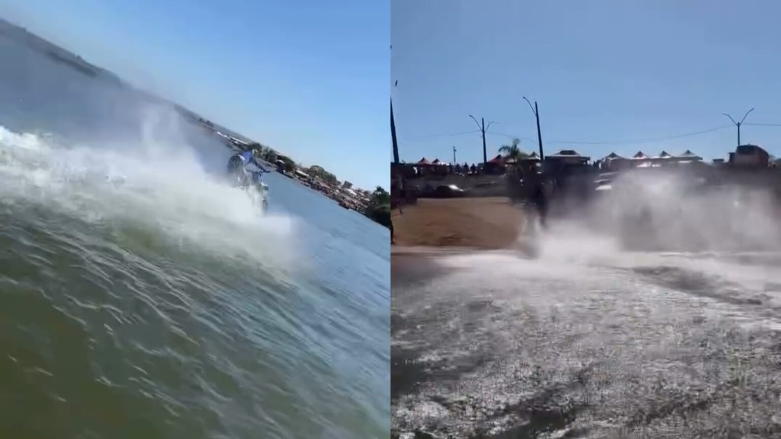 Homem viraliza ao atravessar rio com moto de trilha no sul do Pará