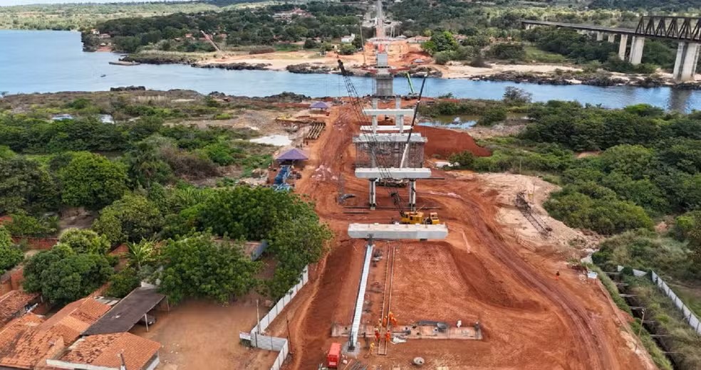 Obra de construção da nova ponte entre Tocantins e Maranhão chega a 50% de execução
