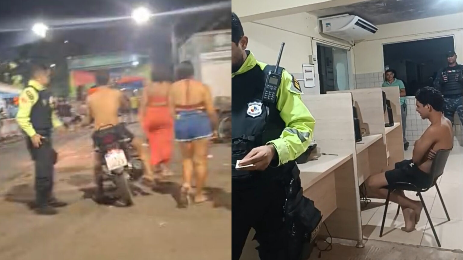Jovem chora na delegacia depois de invadir show pilotando moto em Marabá