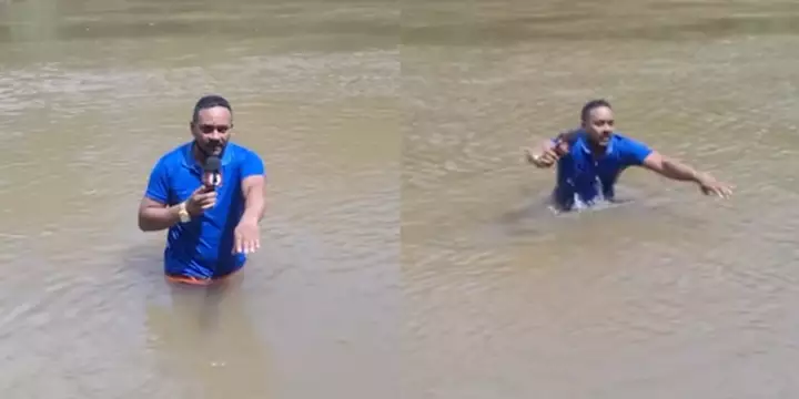 VÍDEO: repórter pisa em corpo de adolescente desaparecida durante matéria sobre afogamento