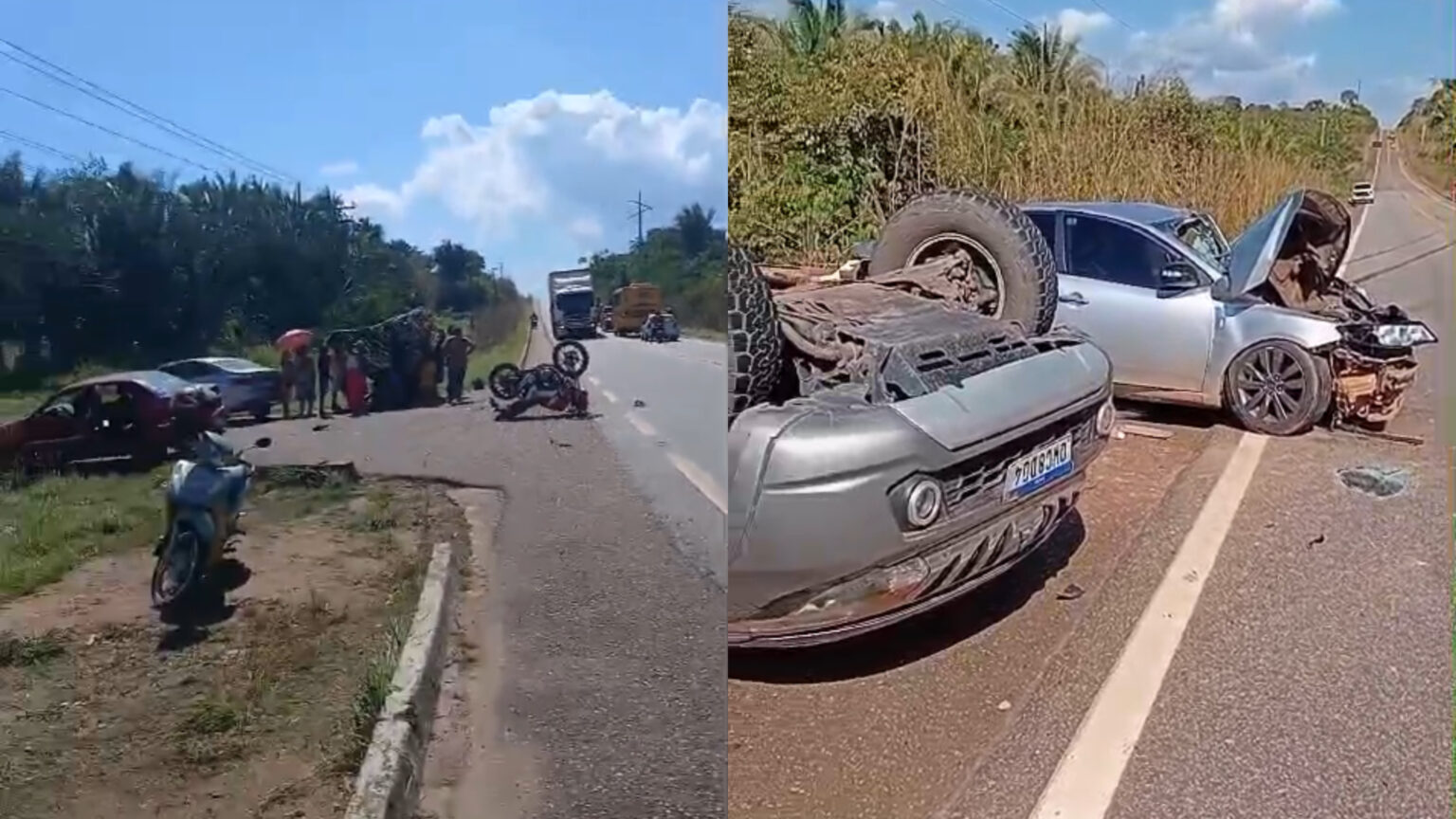 VÍDEO: Acidente com múltiplos veículos é registrado na BR-230, em Marabá