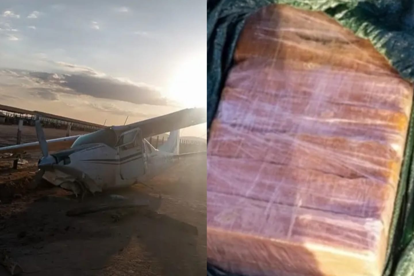 PM apreende avião com quase meia tonelada de cocaína em Santana do Araguaia
