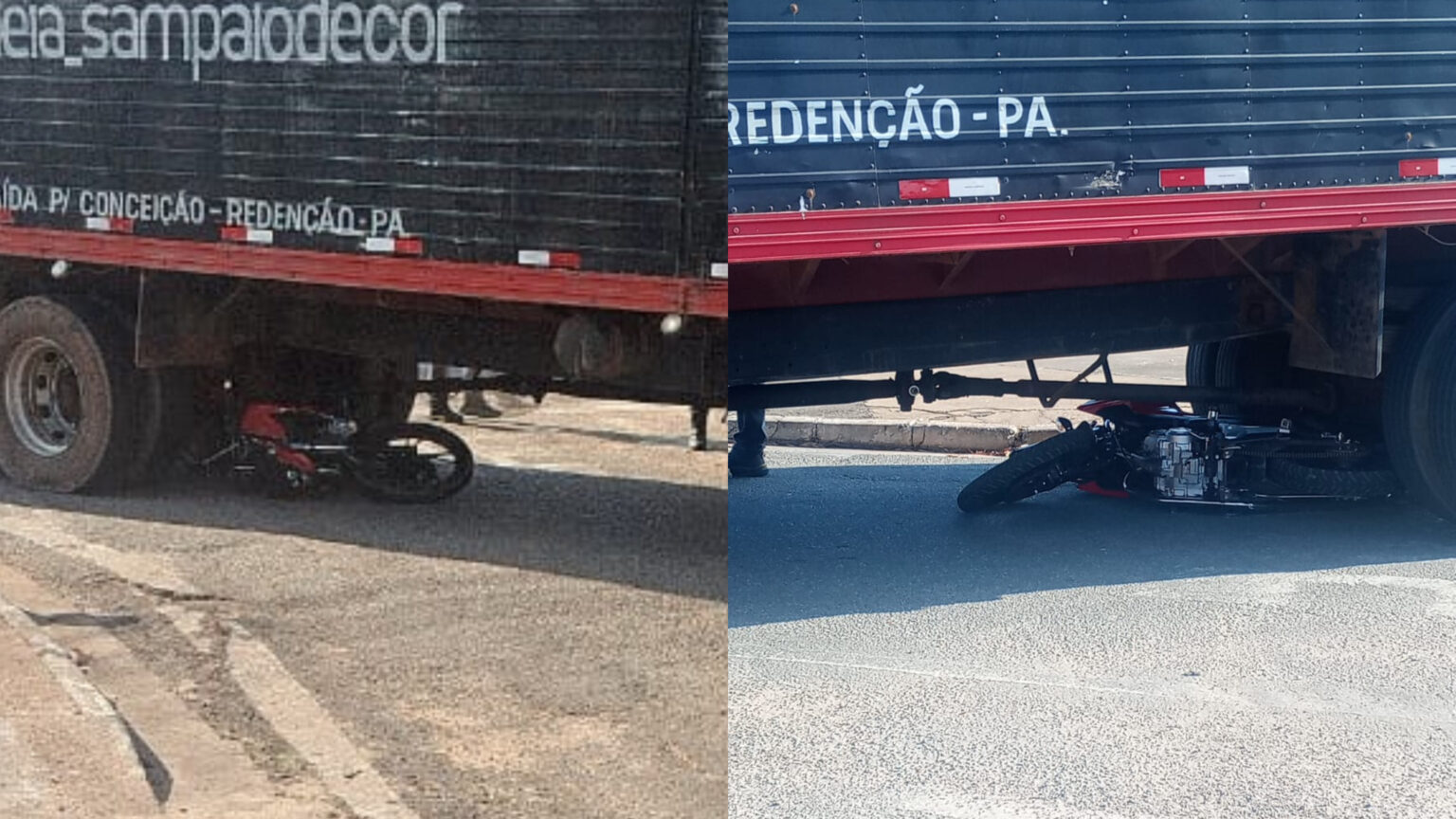 Motociclista é atingido por caminhão ao tentar ultrapassagem pela direita em Marabá