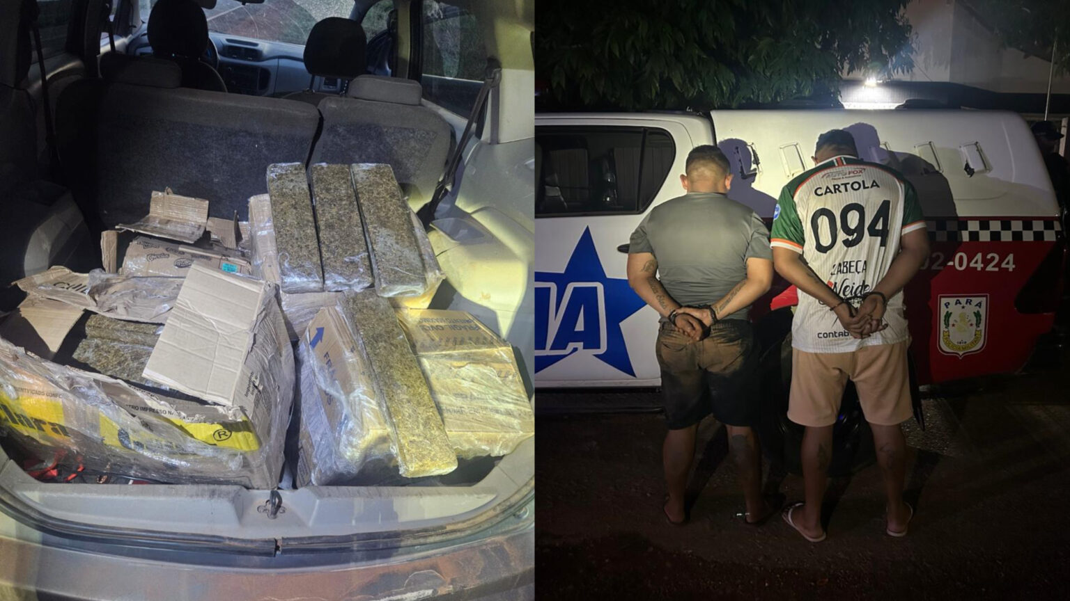 PM apreende mais de 120 kg de drogas e prende dois suspeitos na BR-230
