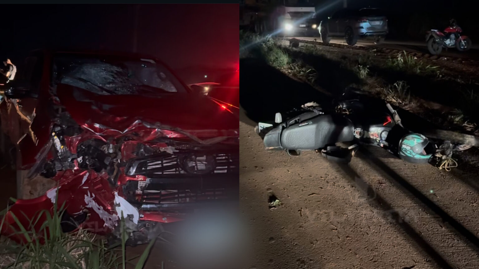 Acidente entre caminhonete e moto deixa uma vítima fatal em Canaã dos Carajás