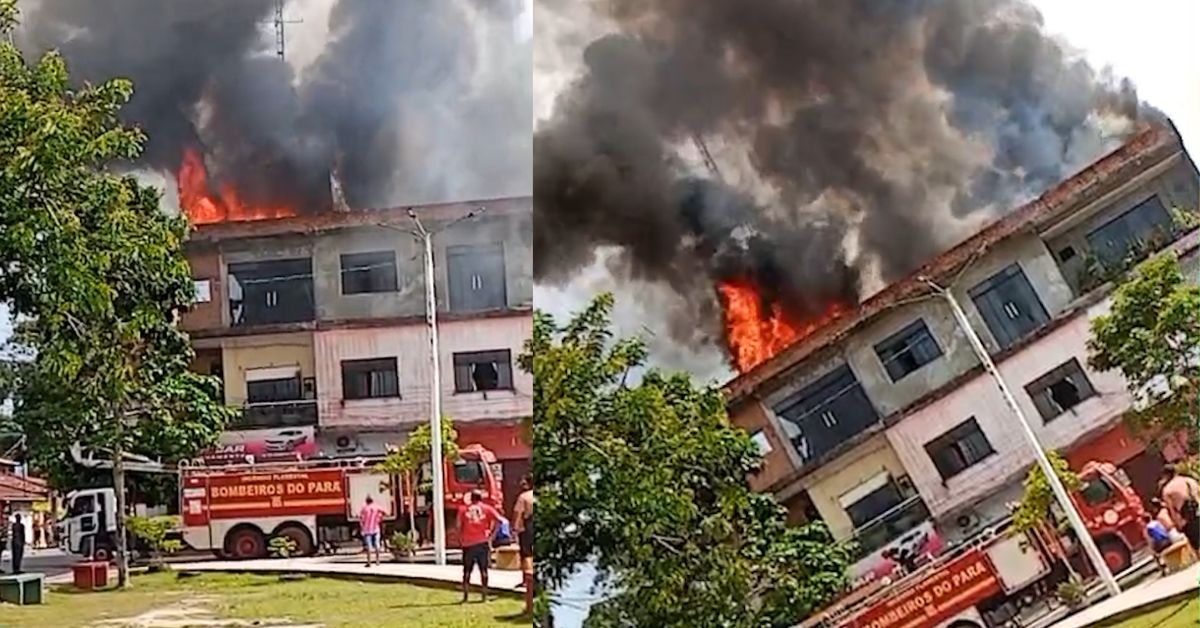 Incêndio destrói prédio de três andares em Abaetetuba