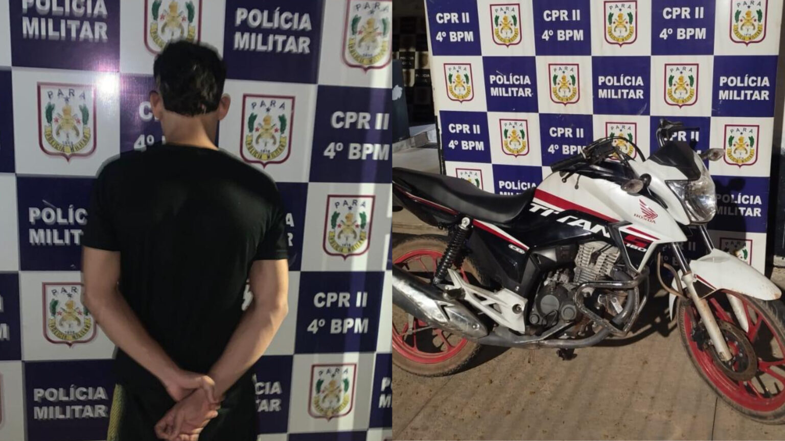 Jovem é preso e adolescente é apreendido com motocicleta furtada em São Félix, em Marabá
