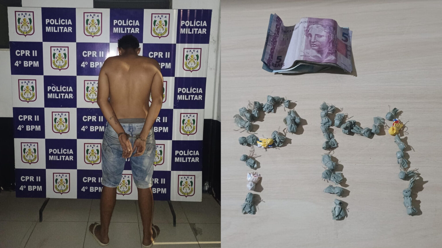 Homem é preso por tráfico de drogas na Folha 34, em frente ao Hospital Regional de Marabá