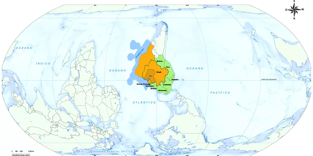 IBGE divulga mapa com Pará no centro do mundo para a COP30
