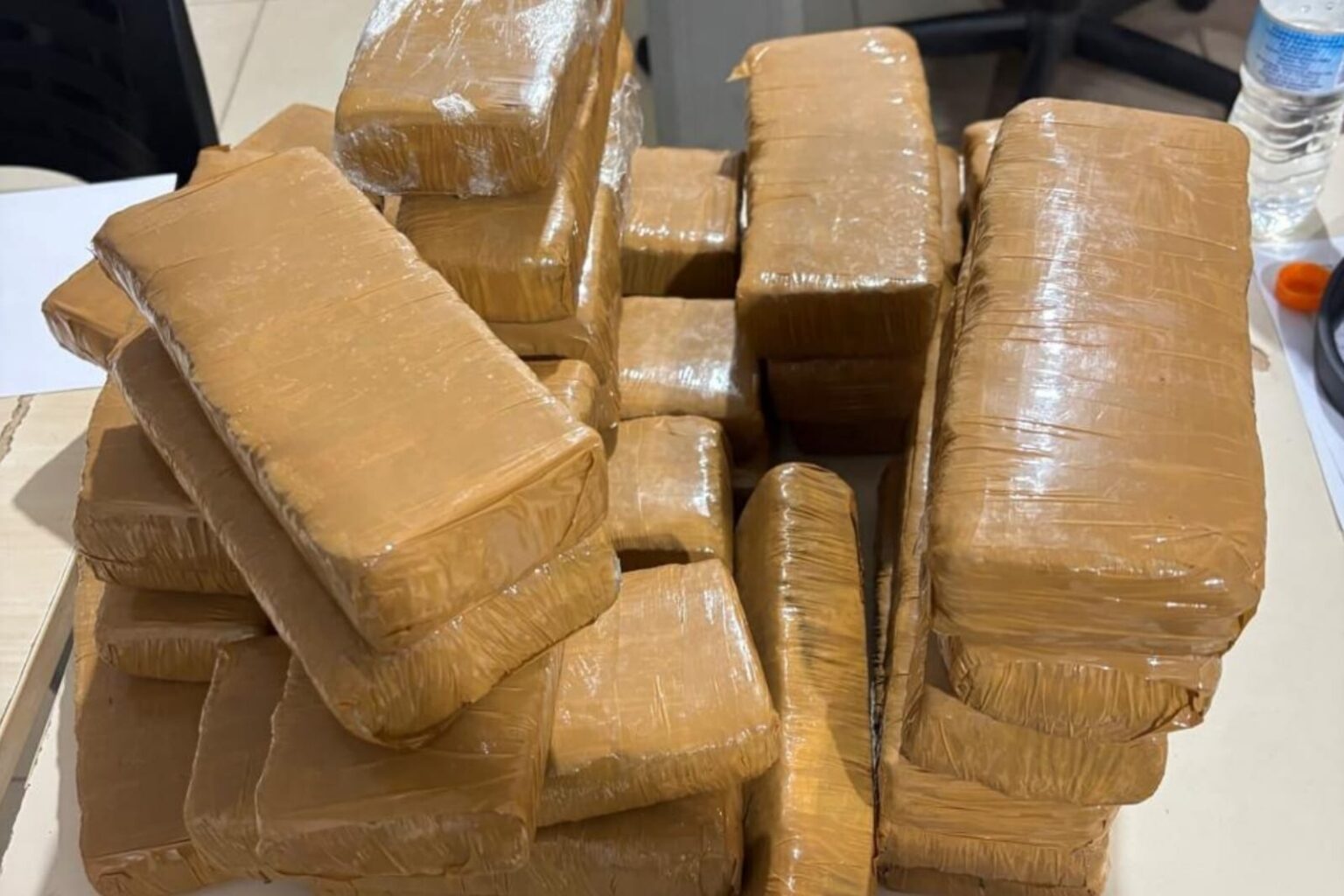 Cão farejador encontra 35 tabletes de maconha em ônibus na BR-155, em Marabá