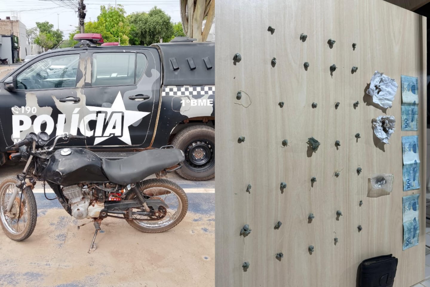 Polícia realiza prisões, recupera moto e apreende drogas em Marabá