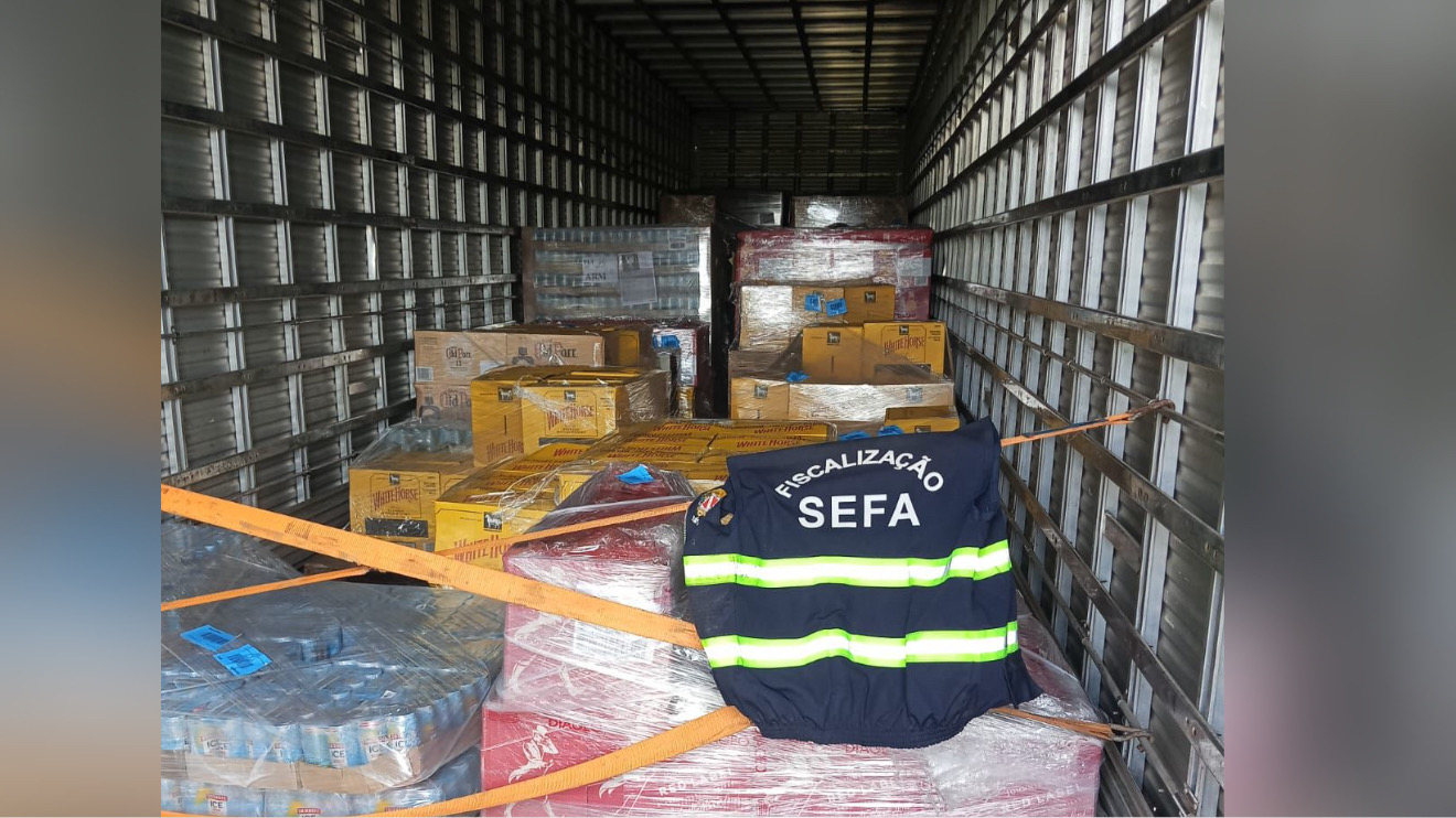 Sefa autua transporte irregular de bebidas avaliado em mais de R$ 450 mil em Marabá