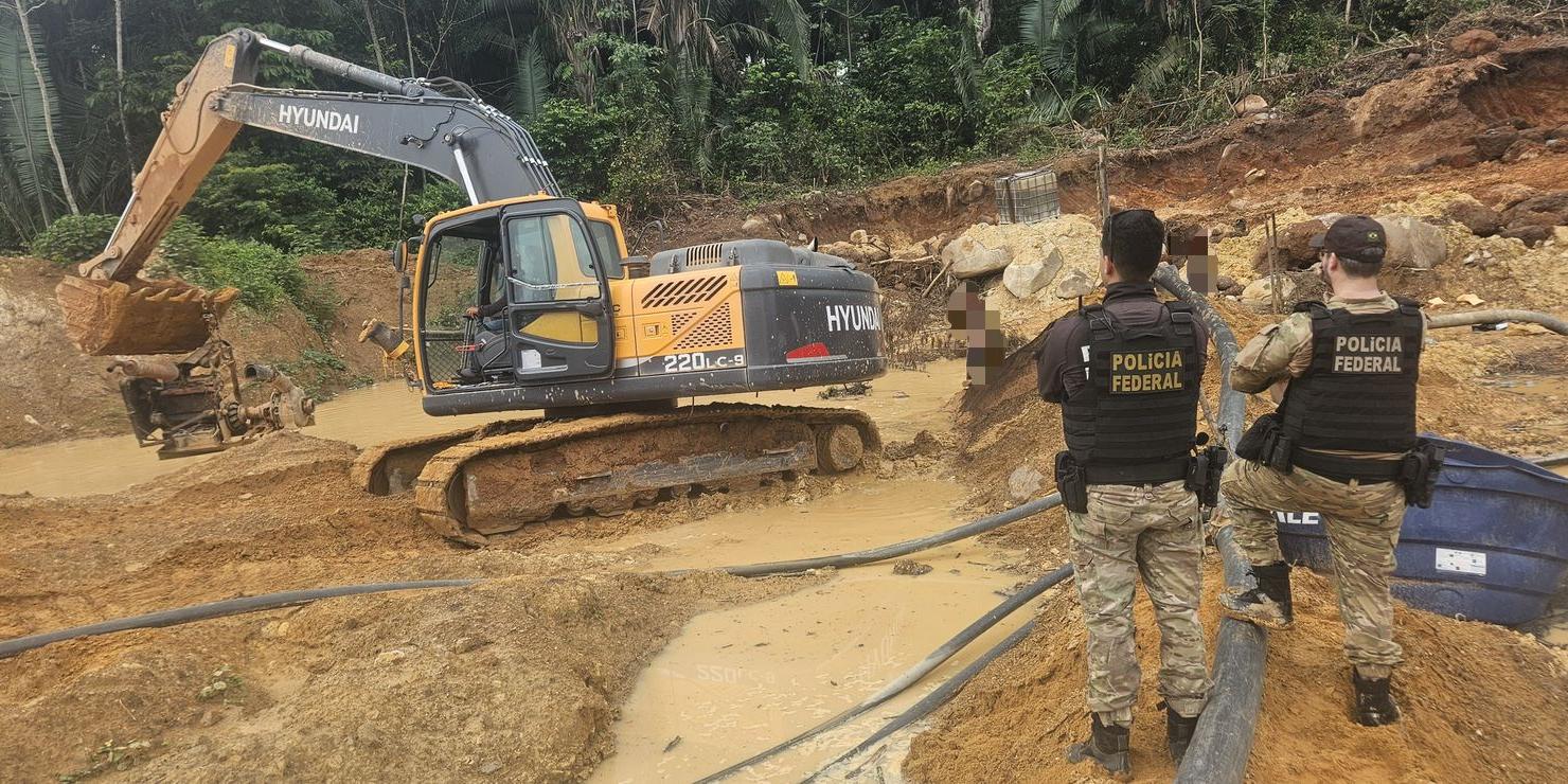 PF prende suspeito e encerra garimpo ilegal de ouro em Floresta do Araguaia