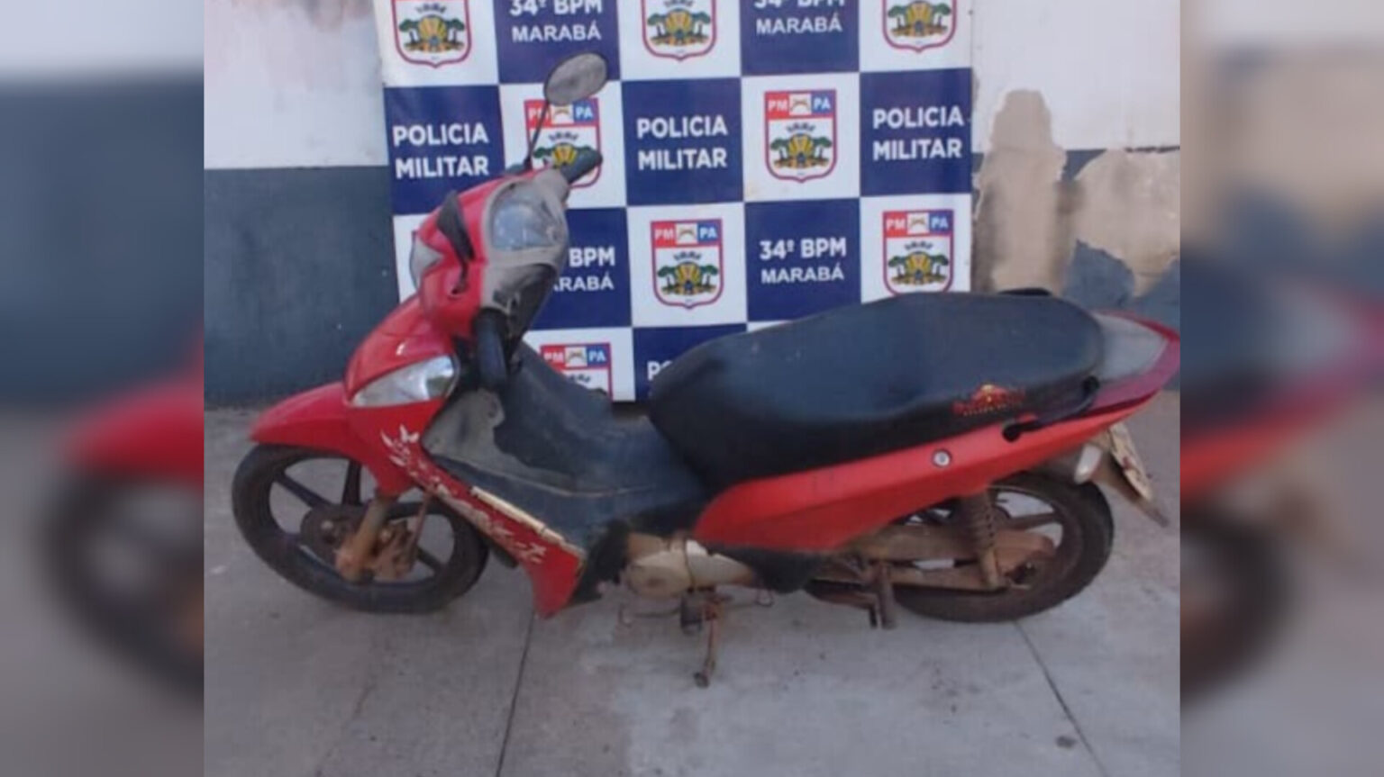 Moto roubada é recuperada pela PM no bairro Independência, em Marabá