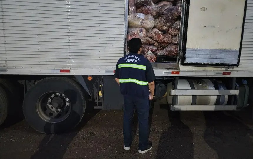 Sefa apreende 13,3 toneladas de carne bovina congelada em Cachoeira do Piriá