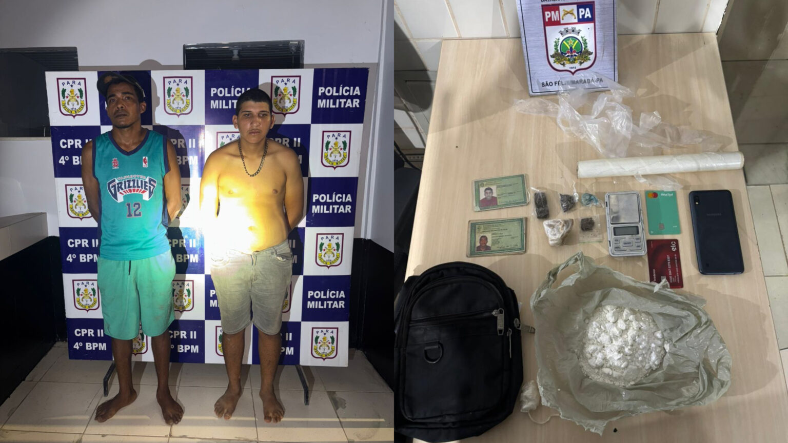 Polícia Militar prende suspeitos por tráfico de drogas no Residencial Magalhães II, em Marabá