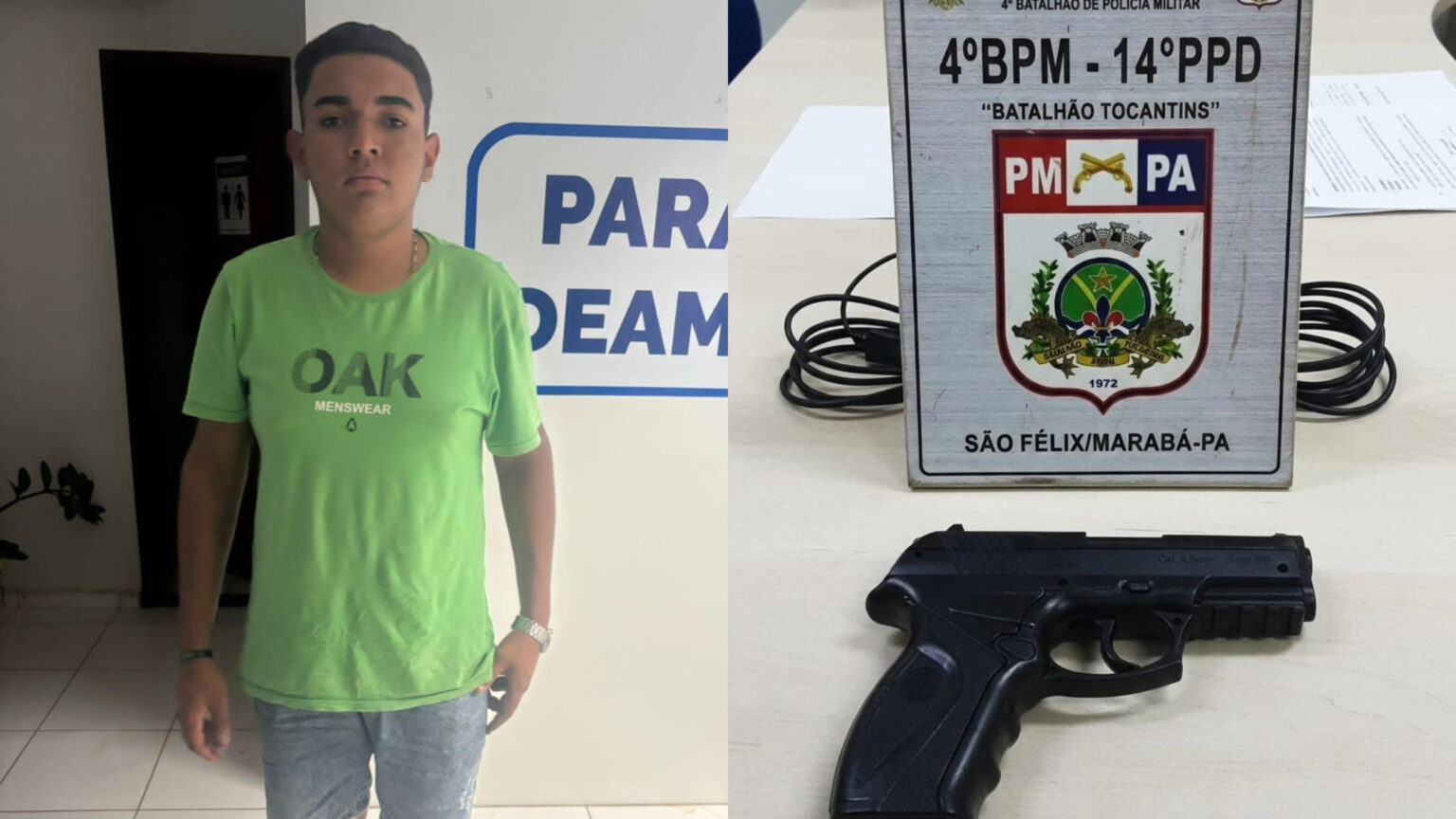 Homem é preso após ameaçar ex-companheira e enviar foto de simulacro de arma em Marabá