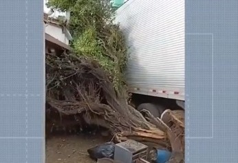 Carreta desgovernada invade casas de ré na BR-010 em Dom Eliseu