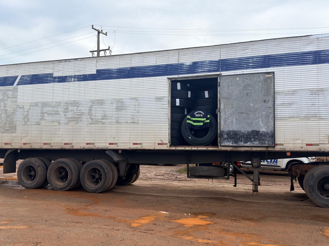 Carga de quase R$ 200 mil em pneus é apreendida por irregularidade fiscal em Marabá