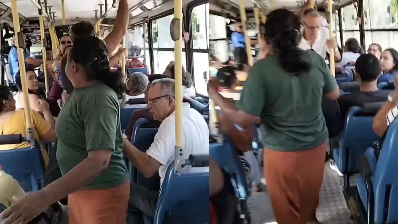Idosa briga por assento prioritário com mãe atípica dentro de ônibus no Pará