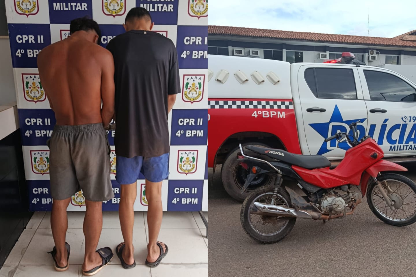 Denúncia leva PM a prender dupla por tráfico e recuperar moto roubada em Marabá
