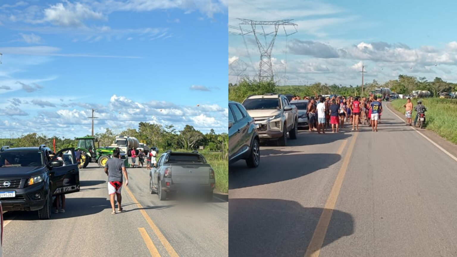 Indígenas bloqueiam BR-222 durante protesto nesta terça-feira, em Marabá