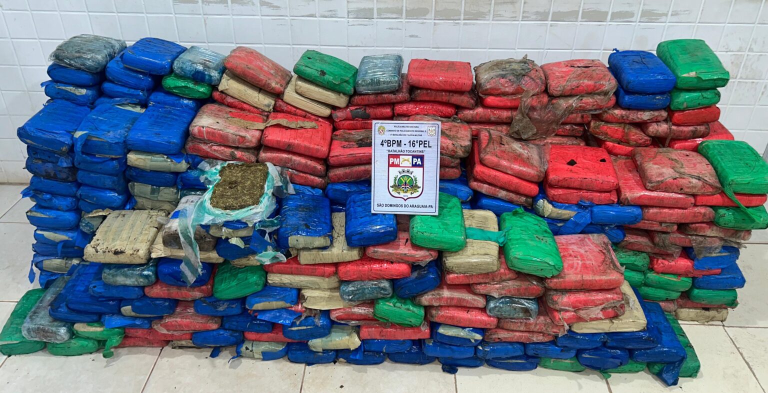 Polícia Militar apreende mais de 460 quilos de maconha durante operação em São Domingos do Araguaia