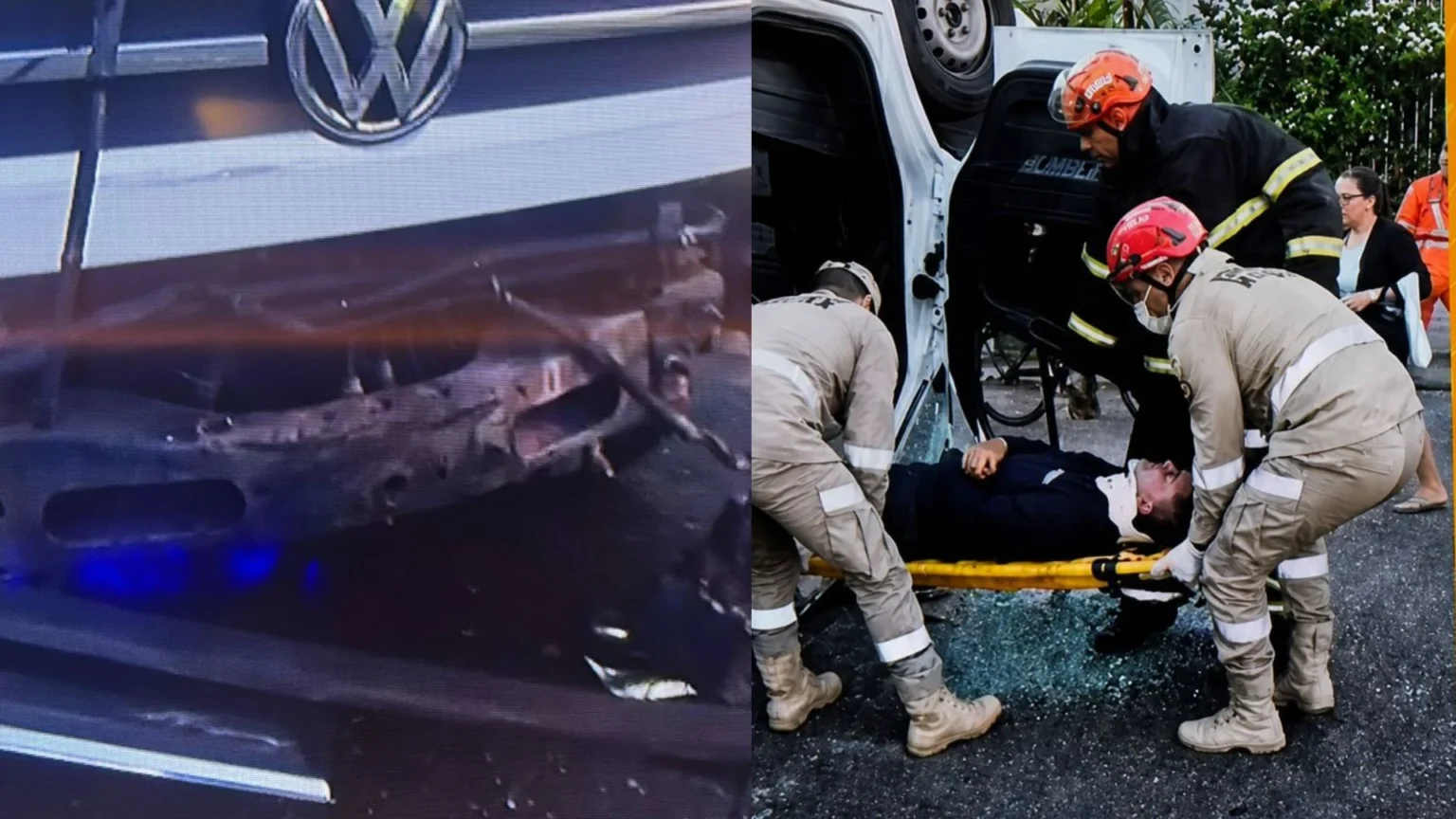 Van capota após colisão com caminhão e motorista fica ferido no Pará