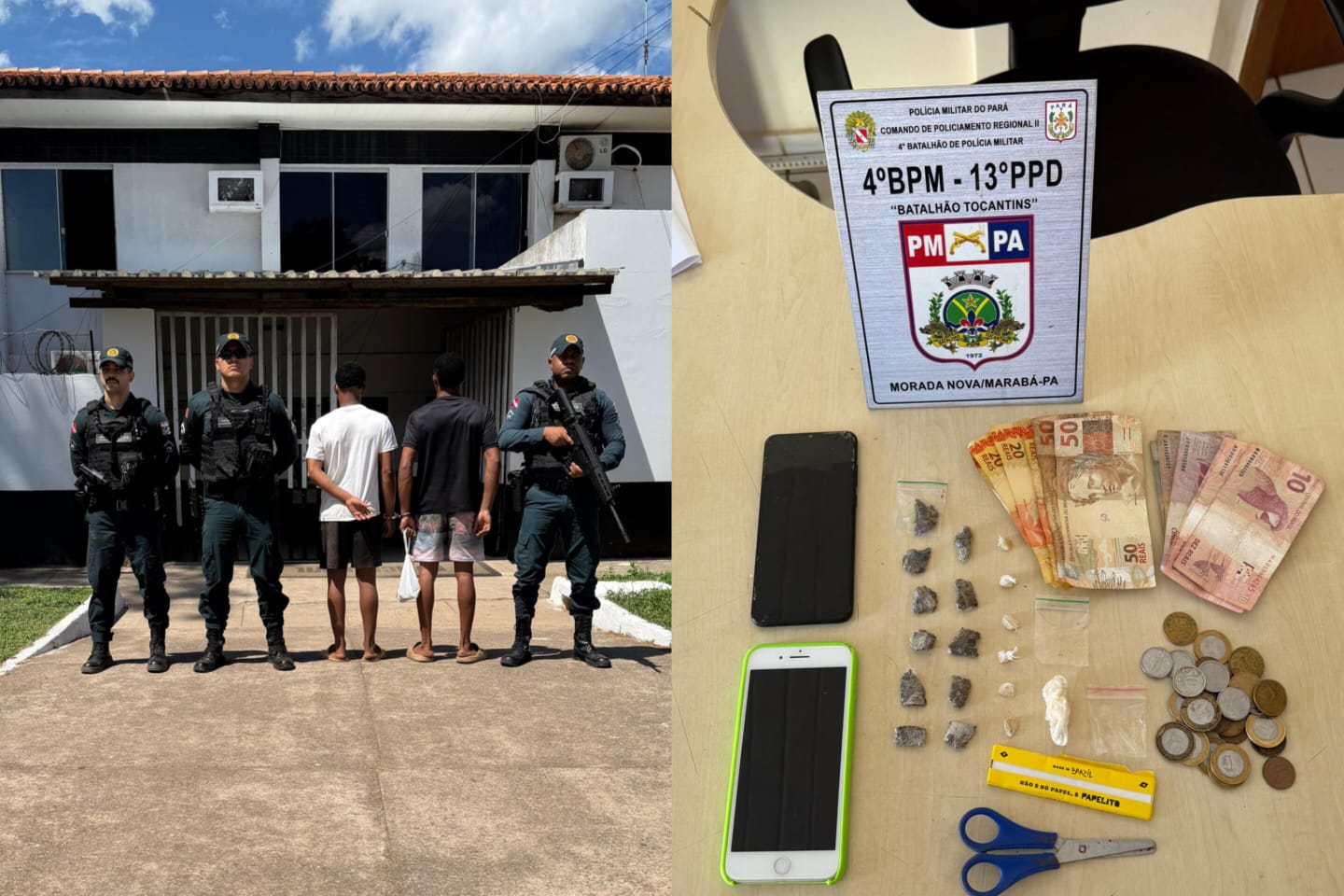 Dupla é presa por tráfico de drogas em Marabá