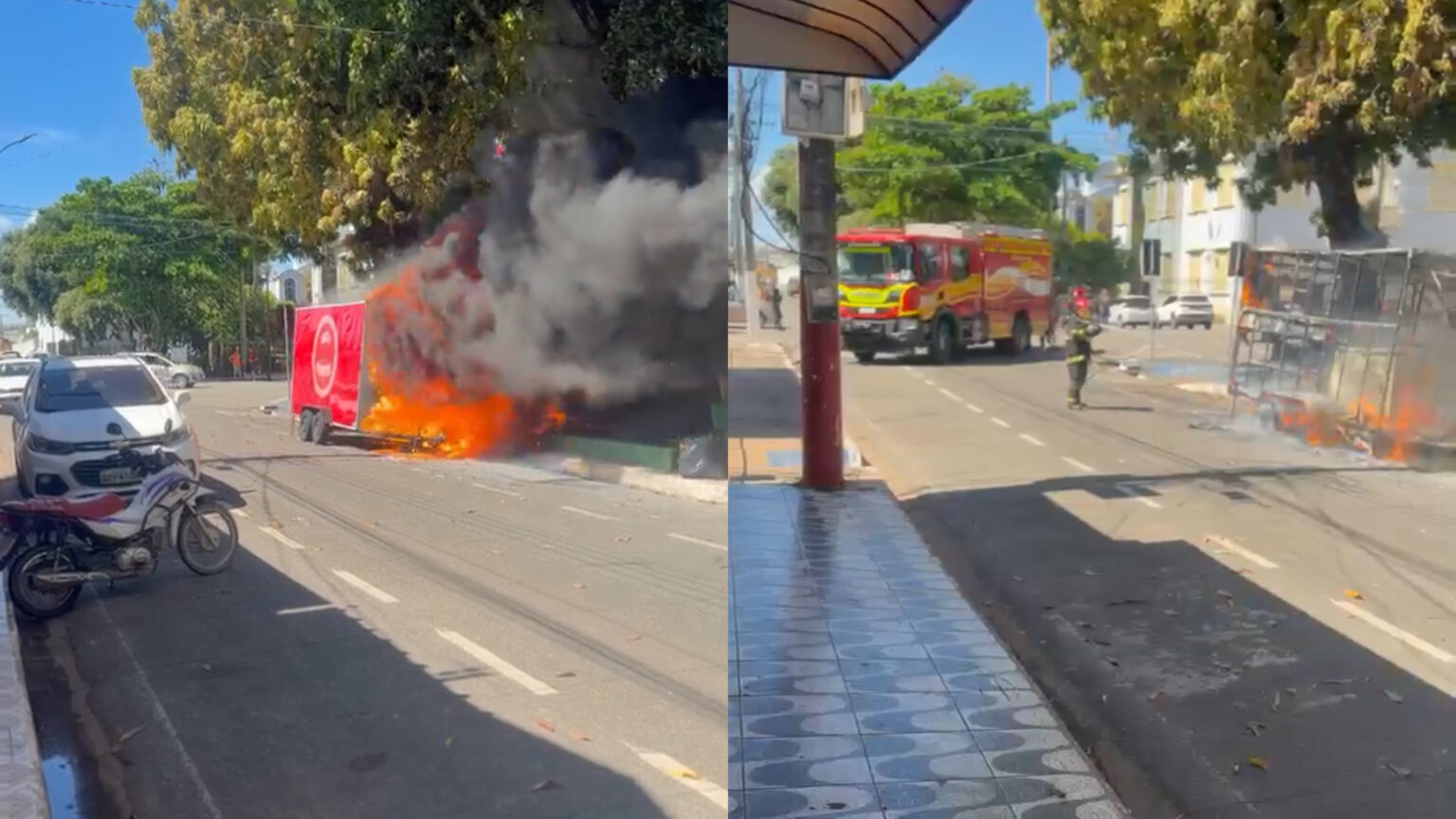 Trailer de tacacá e vatapá é destruído por incêndio no centro de Marabá