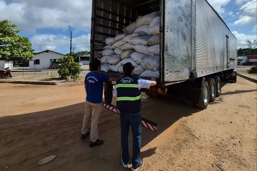 Cargas de castanha-do-Pará e ração pet são retidas pela Sefa por irregularidades fiscais