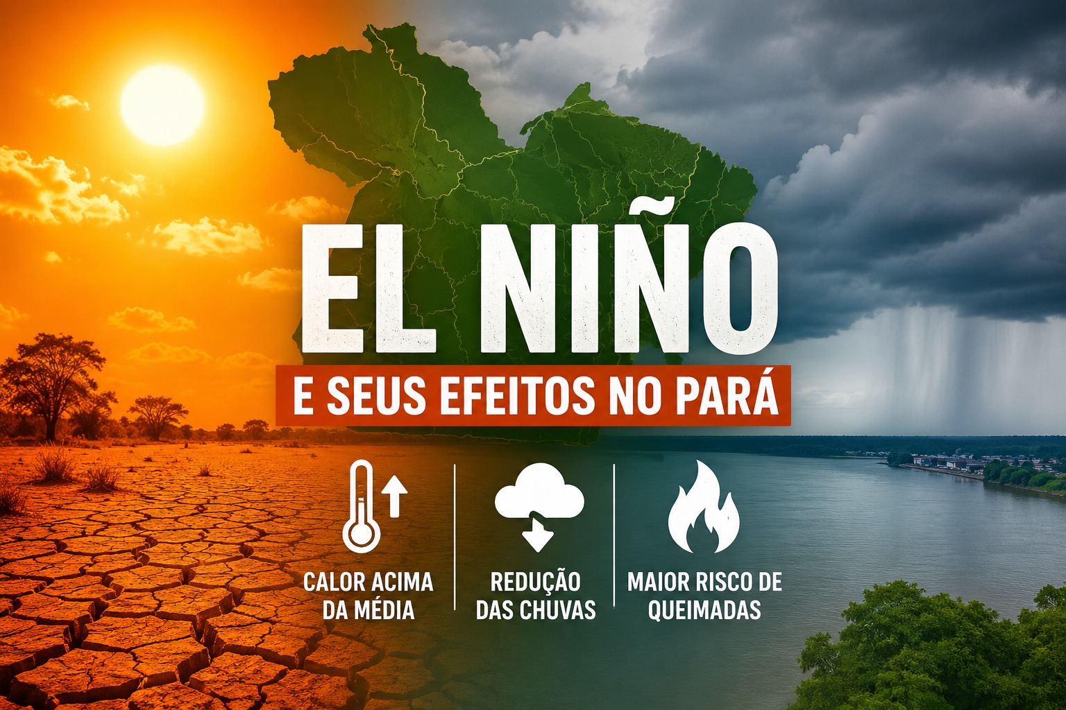 El Niño deve intensificar calor e reduzir chuvas no Pará em 2026