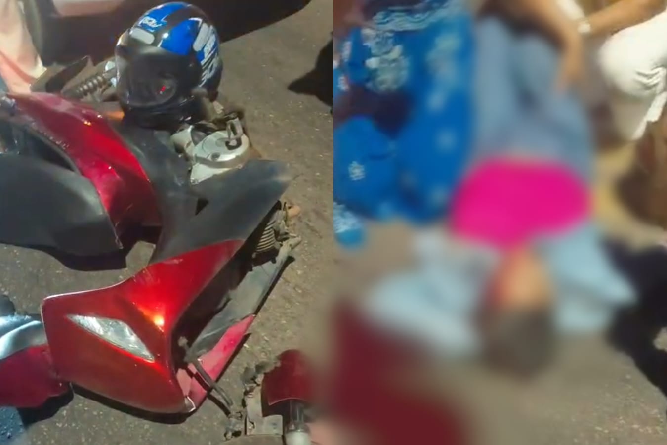 Mulher fica ferida em acidente de trânsito próximo ao Residencial Tiradentes, em Marabá
