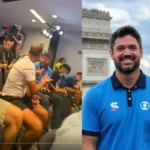 Repórter da Globo, Marcelo Courrege discute durante coletiva da seleção de Marrocos
