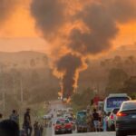 Caminhão-tanque pega fogo e interdita BR-155 próximo a Eldorado do Carajás