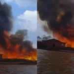 Incêndio de grandes proporções atinge serraria e casa no interior do Pará
