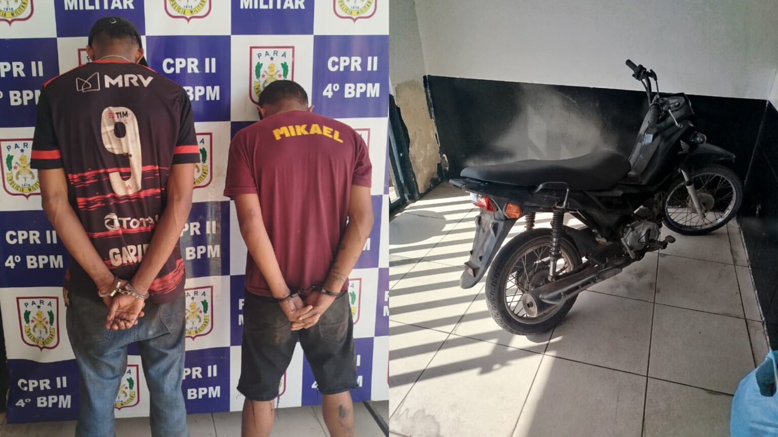 Moto furtada é trocada por celular e R$ 400 e recuperada pela PM em Marabá
