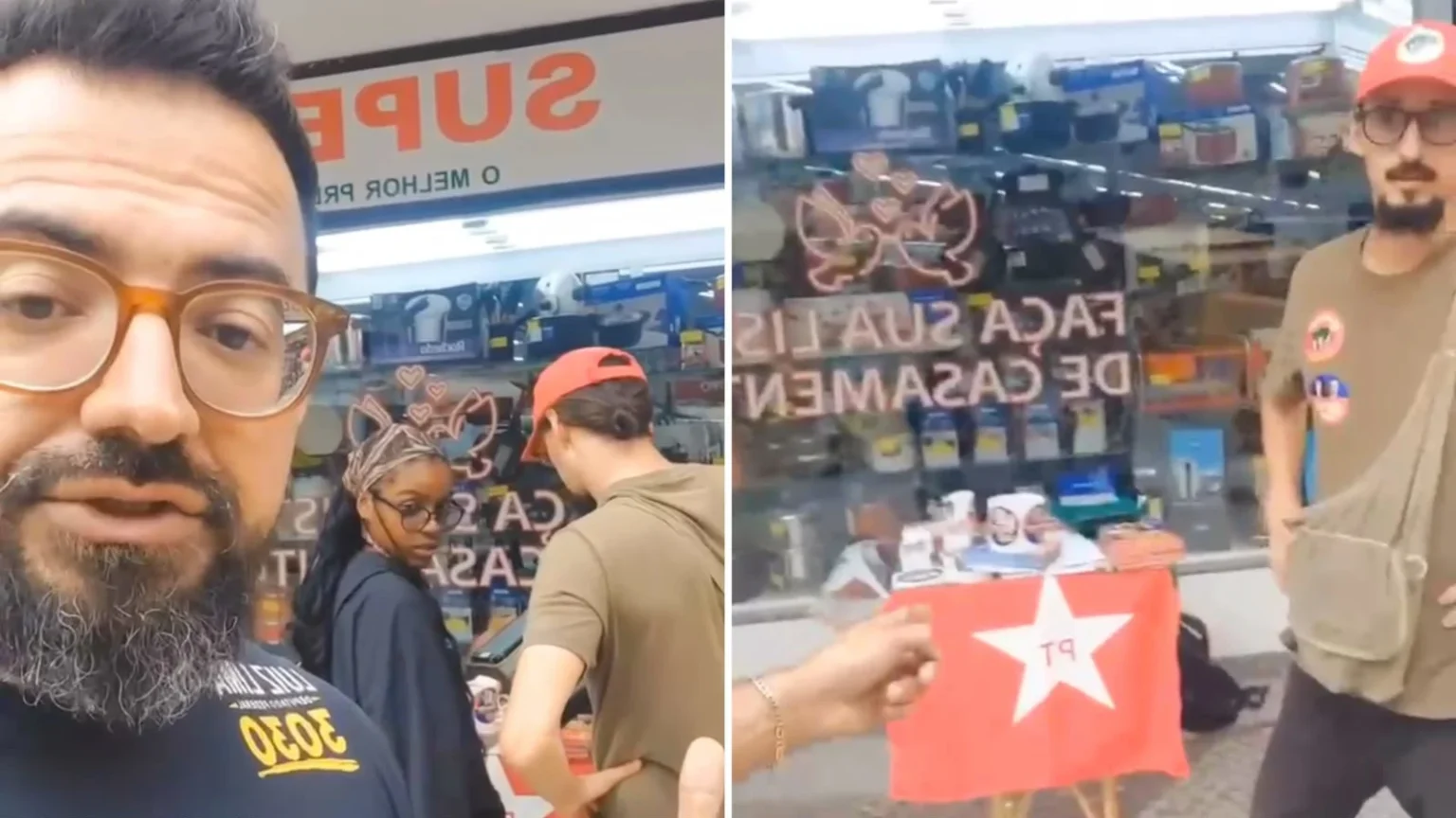 Entrevistadores do Datafolha são filmados ao lado de banquinha do PT durante pesquisa e geram revolta