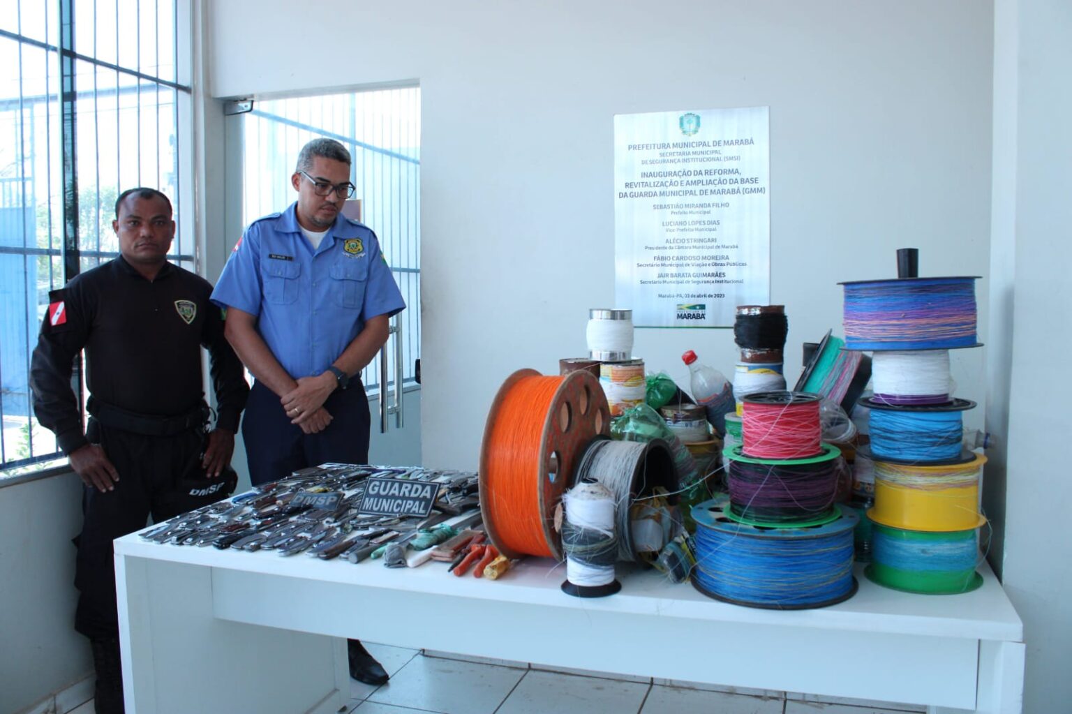 Guarda Municipal e Segurança Patrimonial apreendem armas e linhas irregulares de pipa em Marabá