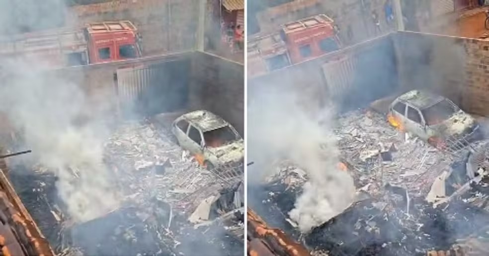Incêndio destrói casa e carro em Redenção