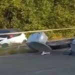 Carro bate em poste e deixa fios de alta tensão espalhados pela PA-458