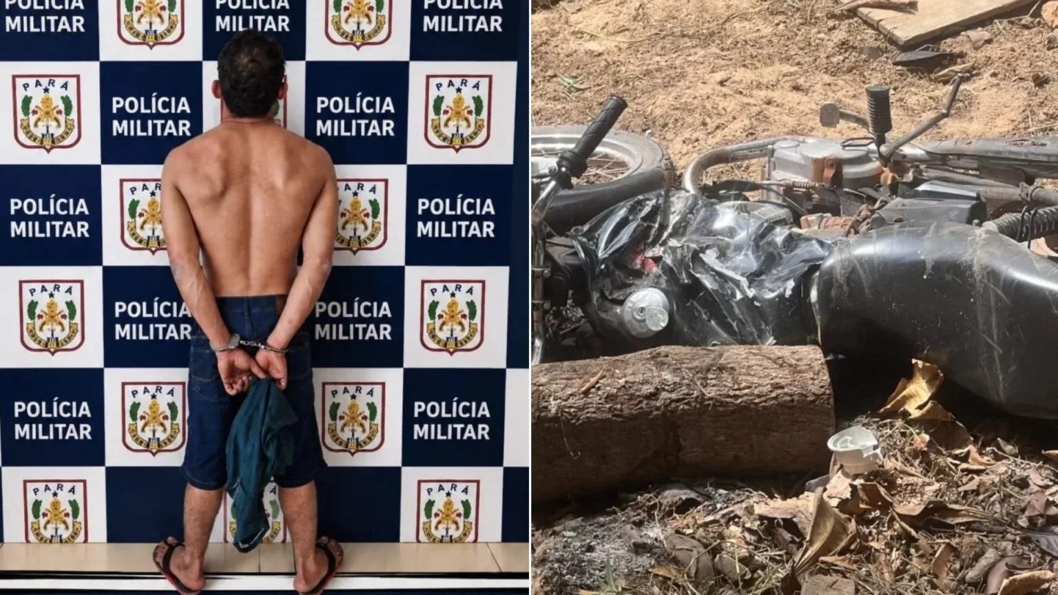 Homem é preso suspeito de agredir mulher e jogar motocicleta dela em rio, em Jacundá